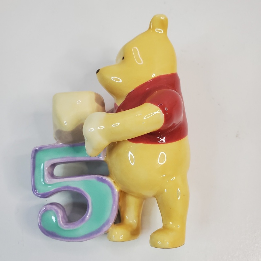 Classic Disney Winnie Pooh Ceramic Birthday Keepsake #5 Cake Topper Decor